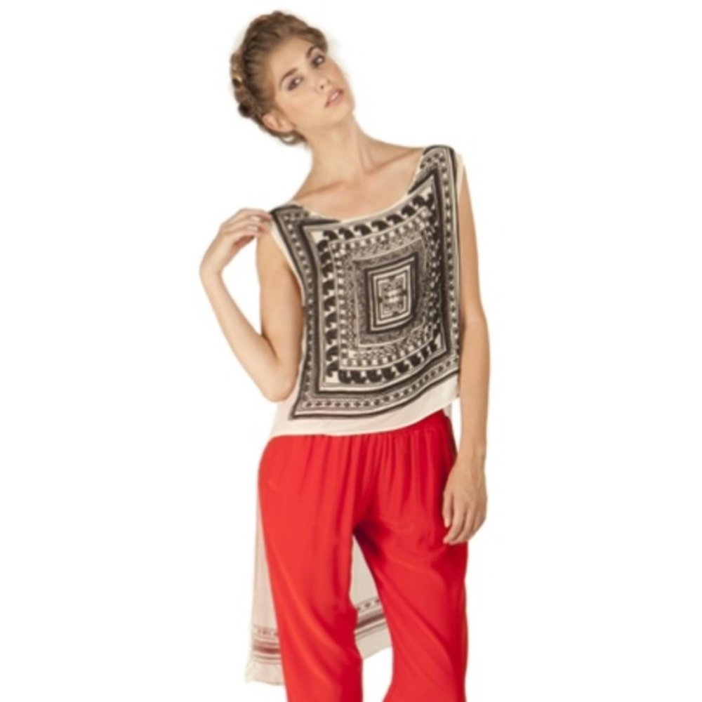 MARA HOFFMAN | Silk Chiffon Beaded Top